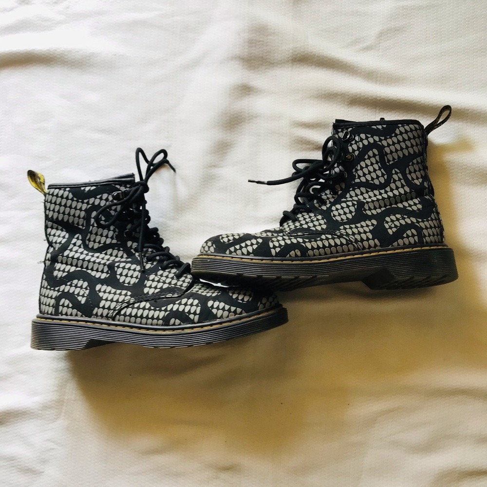 Dr.martens Black and White Patterned Boots